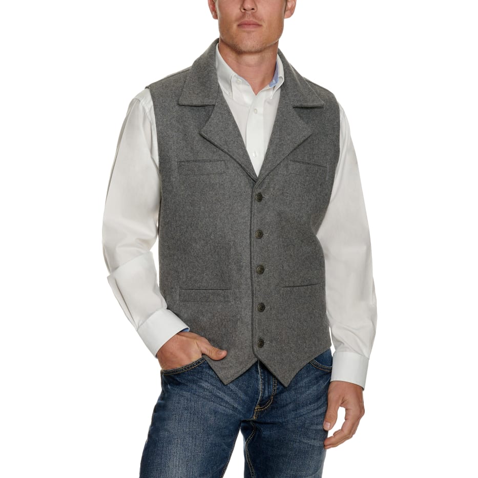 Cavenders Men's Grey Wool Vest