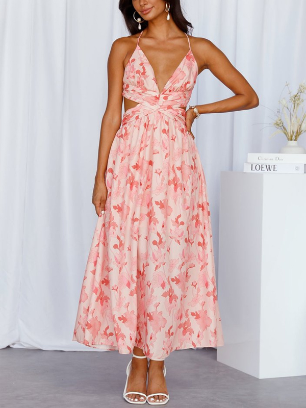 Floral Visits Maxi Dress Pink