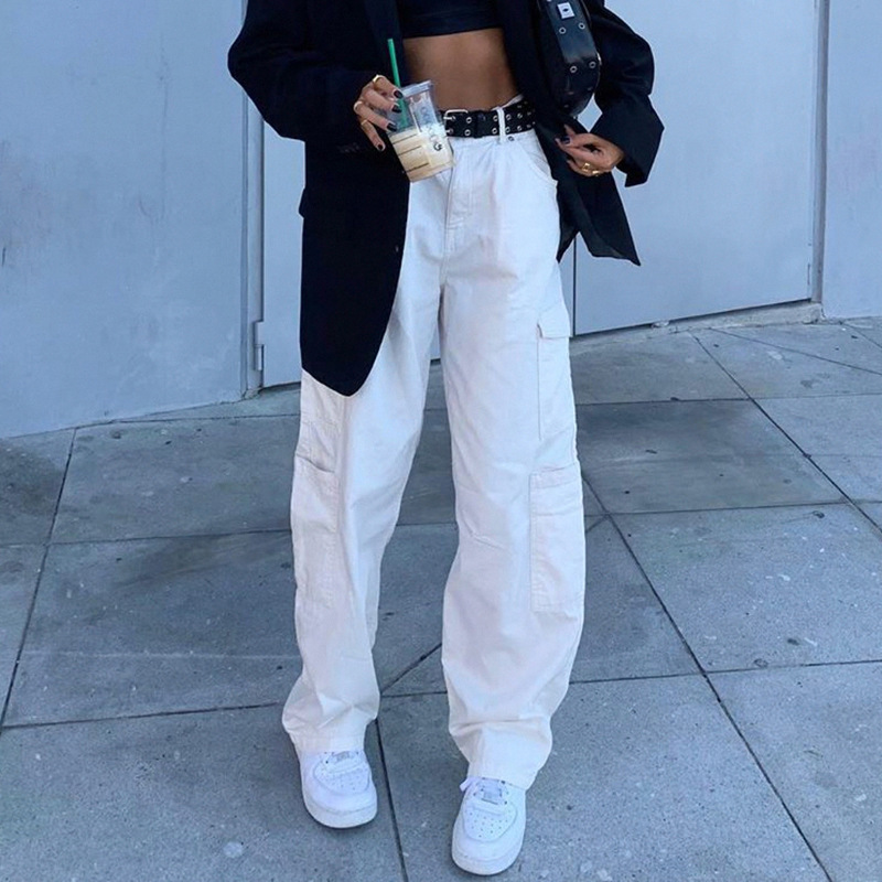Zipper Pocket Cargo Jeans