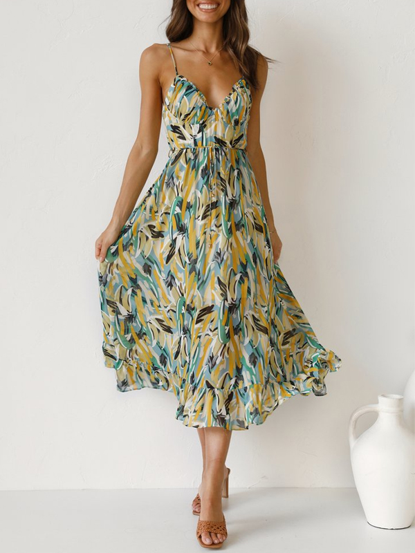 Leia Midi Dress BLUE MULTI