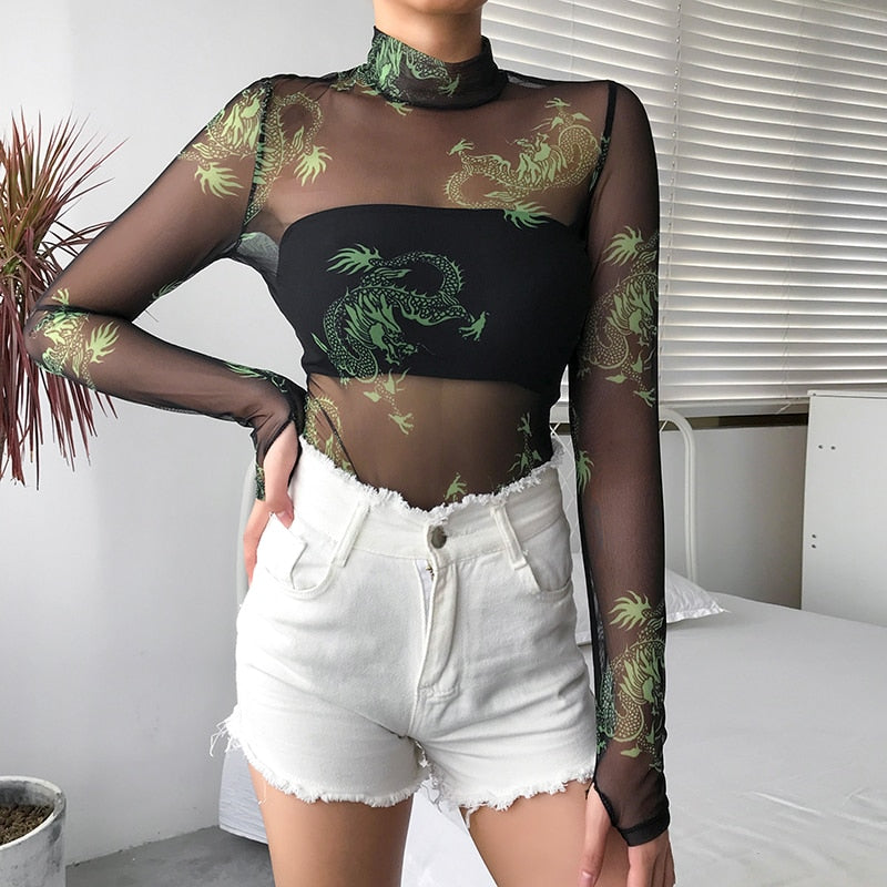 Vixen Dragon Mesh Bodysuit
