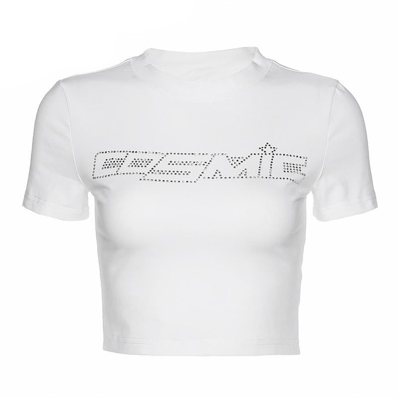 White Cosmic Cropped Tee