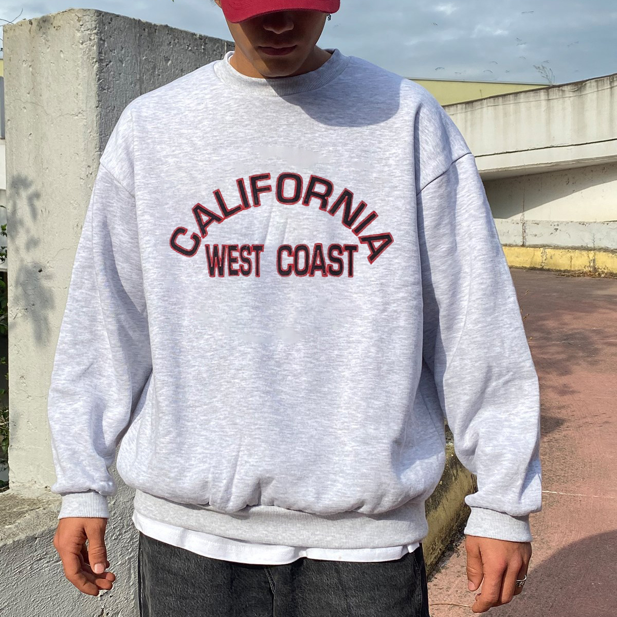 Oversized California Print Sweatshirt