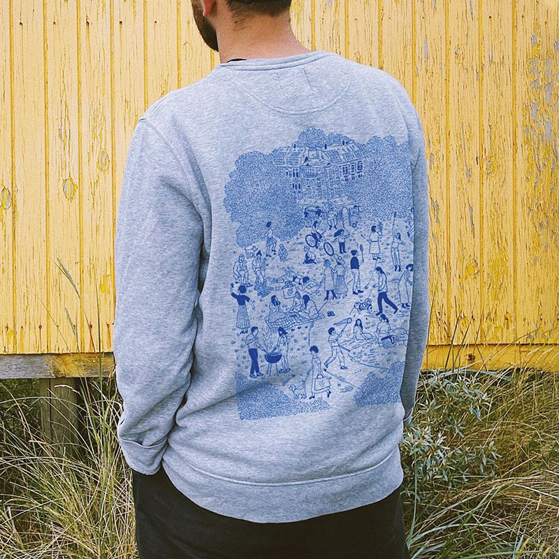 Men Vintage Fashion Art Print Casual Sweatshirt