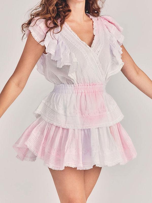 V neck tie dye dress