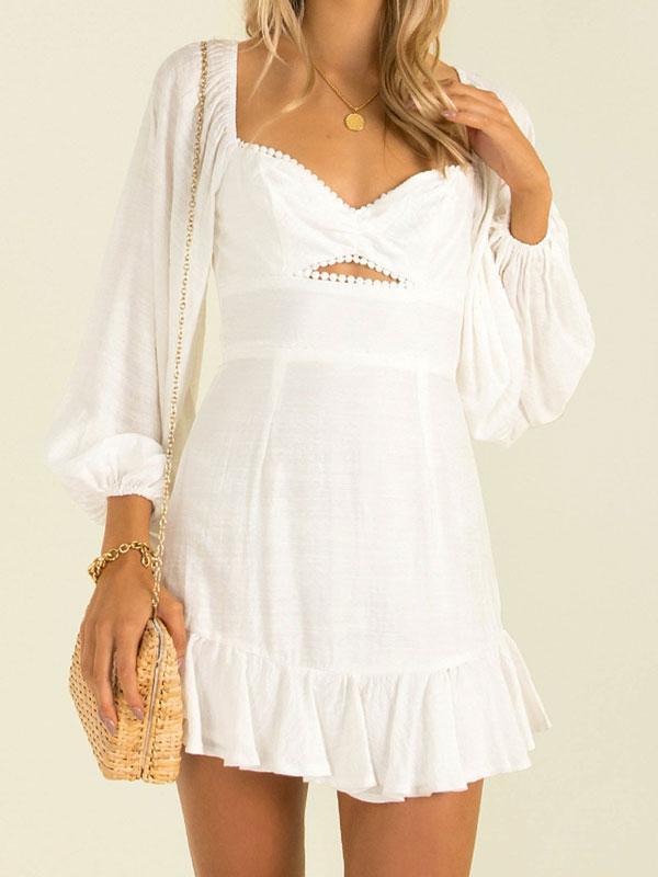 Mid-length sleeves mini dress