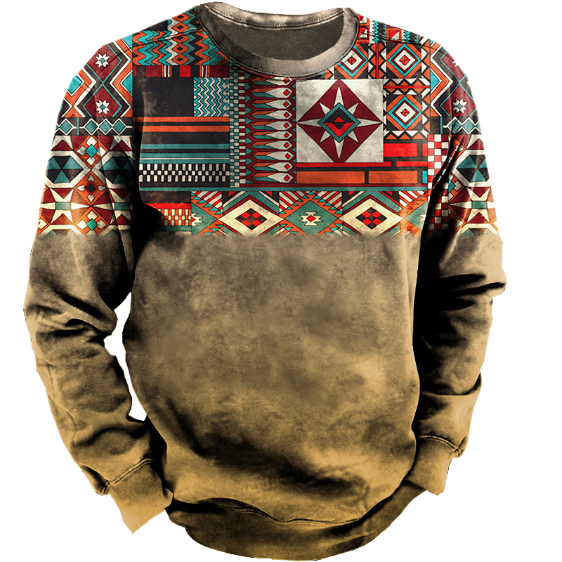 Men's Outdoor Western Ethnic Pattern Tactical Sweatshirt
