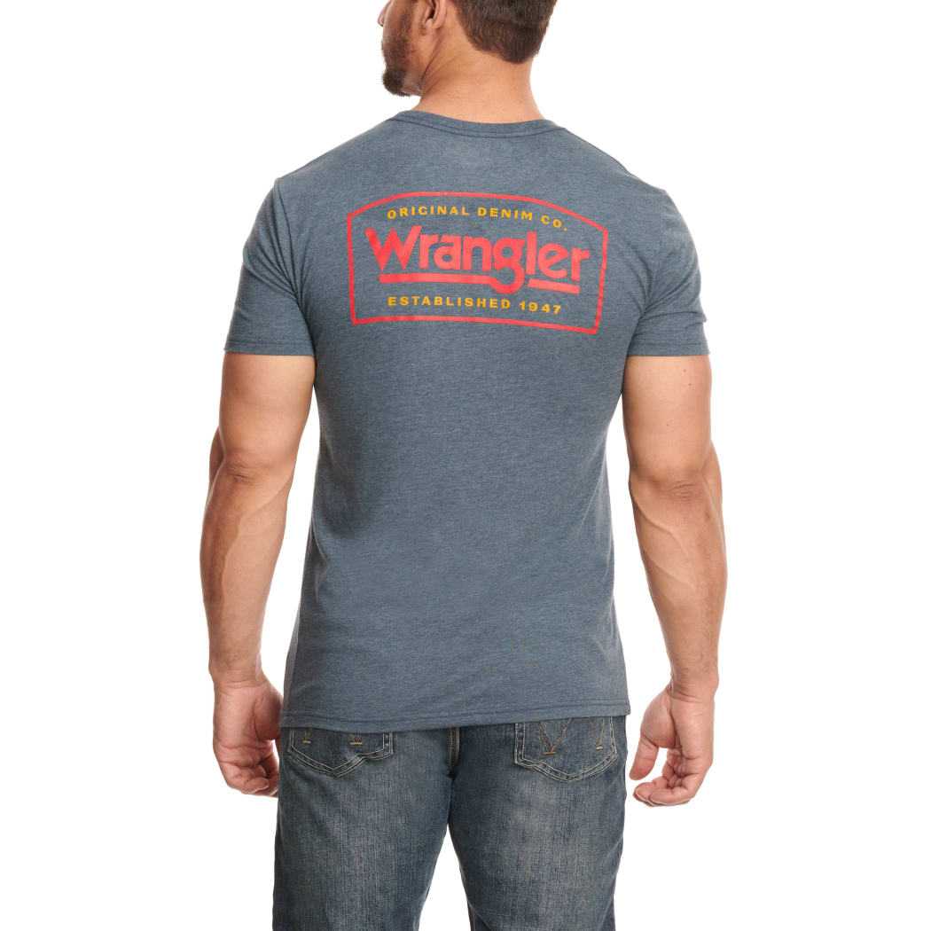 Wrangler Men's Midnight Navy with Red Logo Short Sleeve T-Shirt