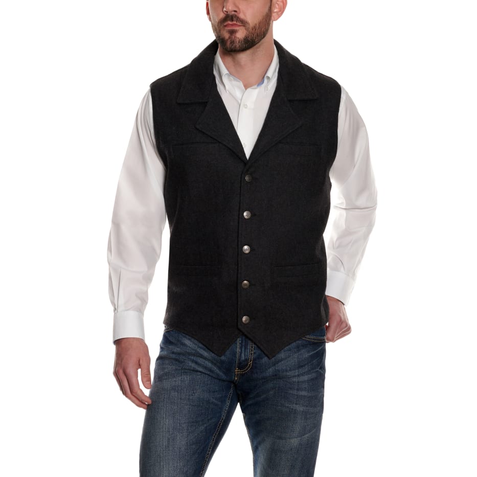 Cavenders Men's Black Wool Vest
