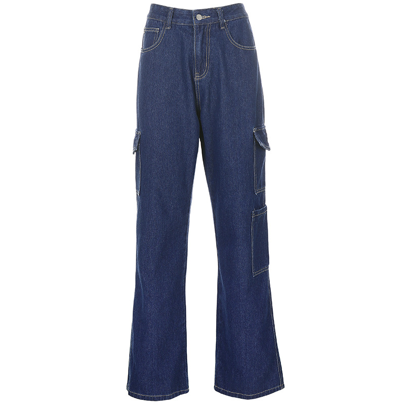 Zipper Pocket Cargo Jeans