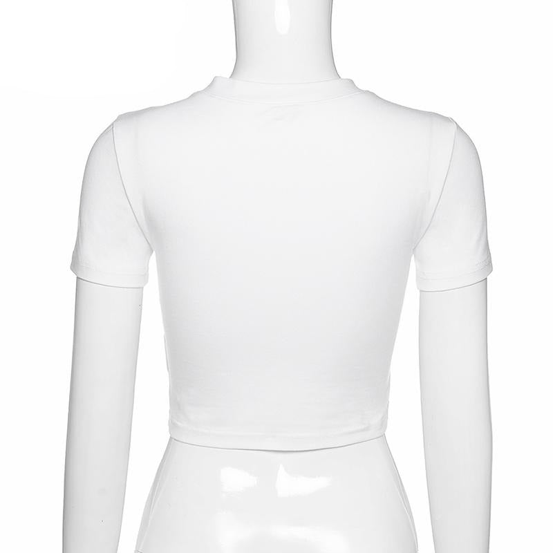White Cosmic Cropped Tee