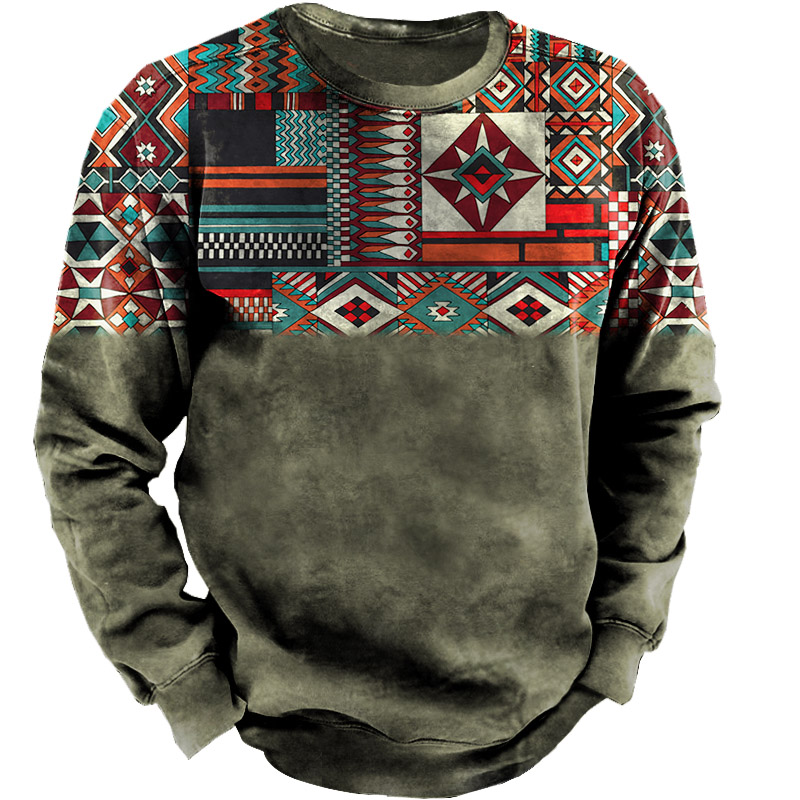 Men's Outdoor Western Ethnic Pattern Tactical Sweatshirt
