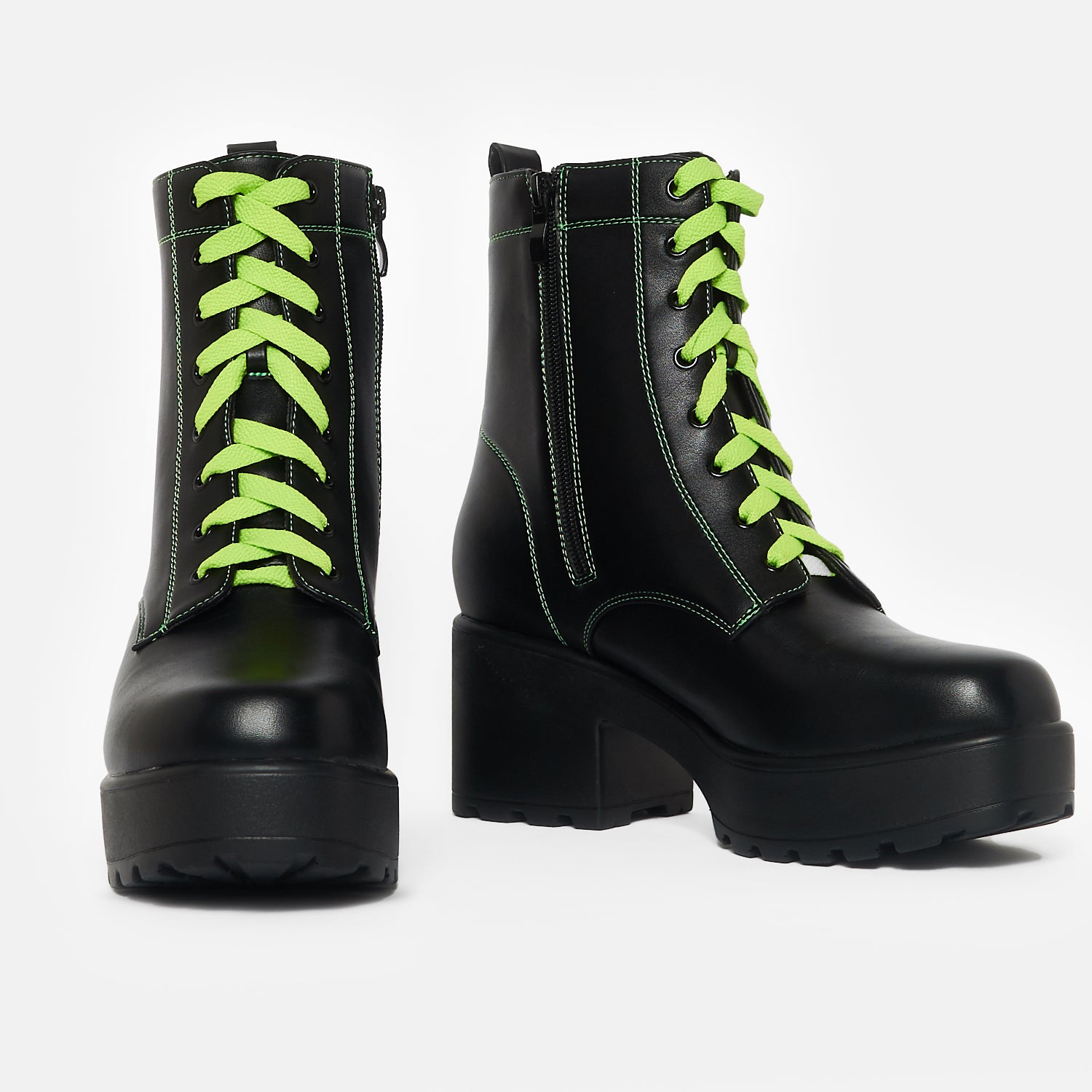 Kitana Green Laced Boots