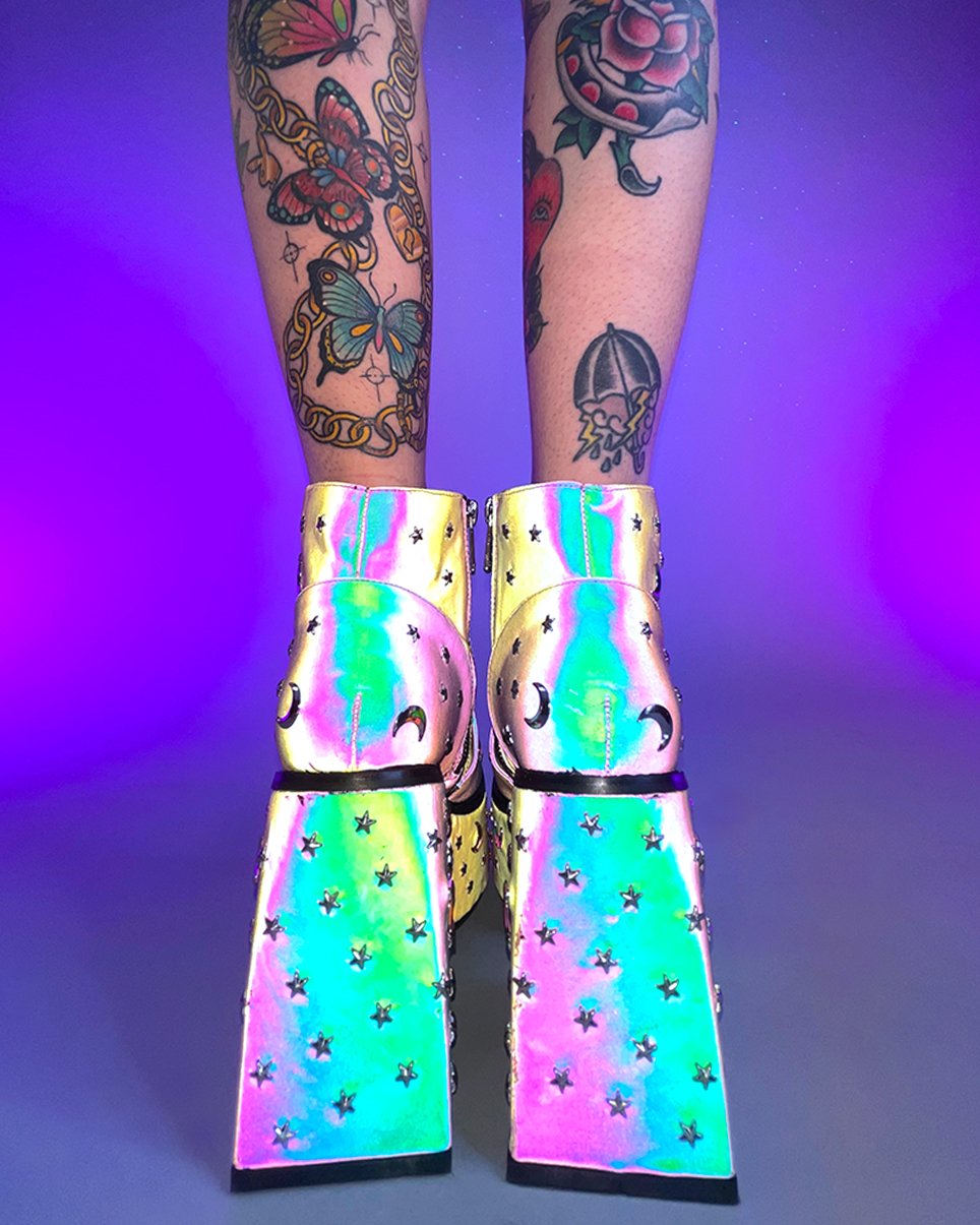 Reflective Constellation Chunky Booties