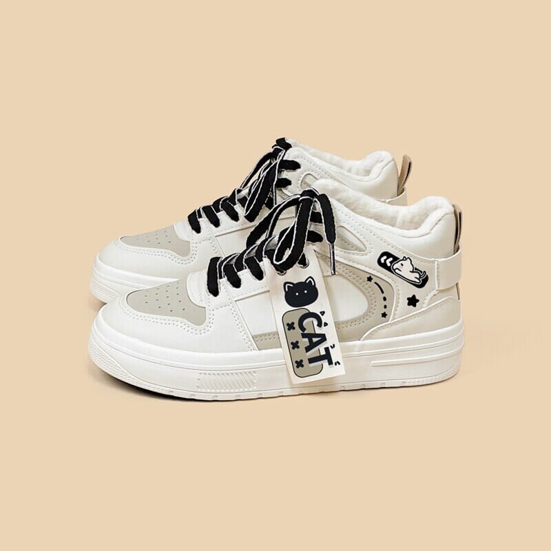 Kawaii Neko Kitty High Top Canvas Shoes - Women's