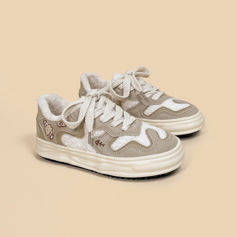 Ultra Warm Plush Lined Kitty Canvas Shoes - Women's
