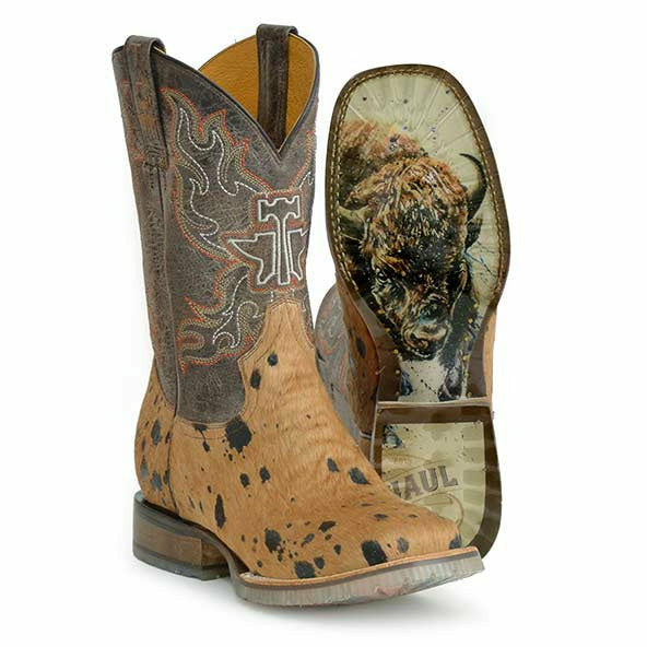 Men's Tin Haul Hairston Boots Buffalo Lug Sole Handcrafted Tan