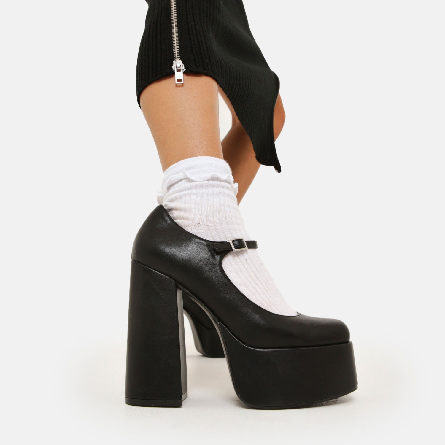 Darkbloom Black Platform Heels