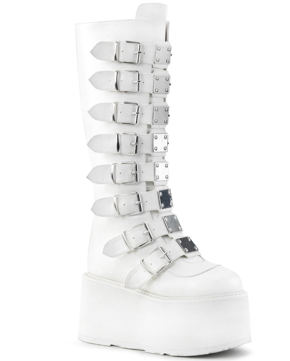 White Vegan Knee High Boots