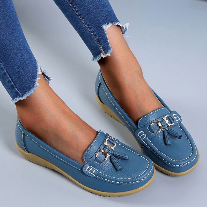 Women Flats Ballet Leather Breathable Casual Shoes
