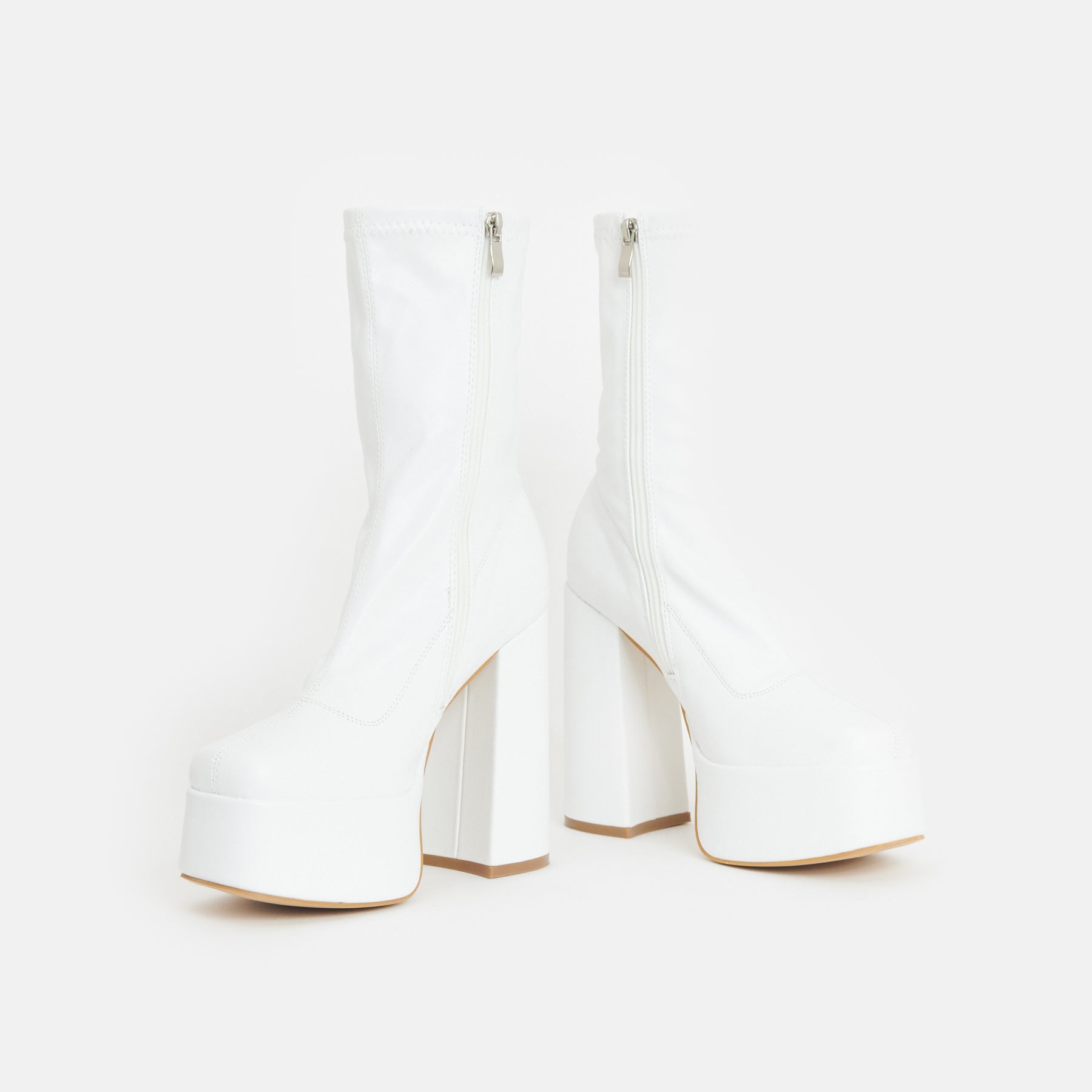 Atlis Heeled White Sock Boots