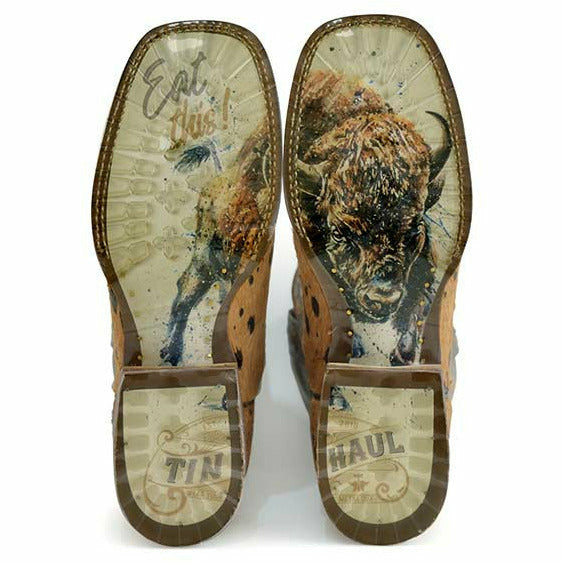 Men's Tin Haul Hairston Boots Buffalo Lug Sole Handcrafted Tan