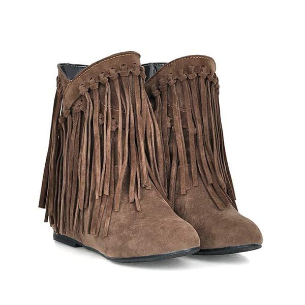 Women's Suede Fringe Ankle Boots 49472471C