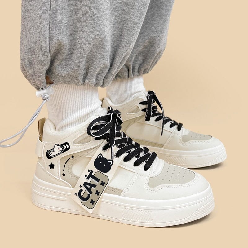 Kawaii Neko Kitty High Top Canvas Shoes - Women's