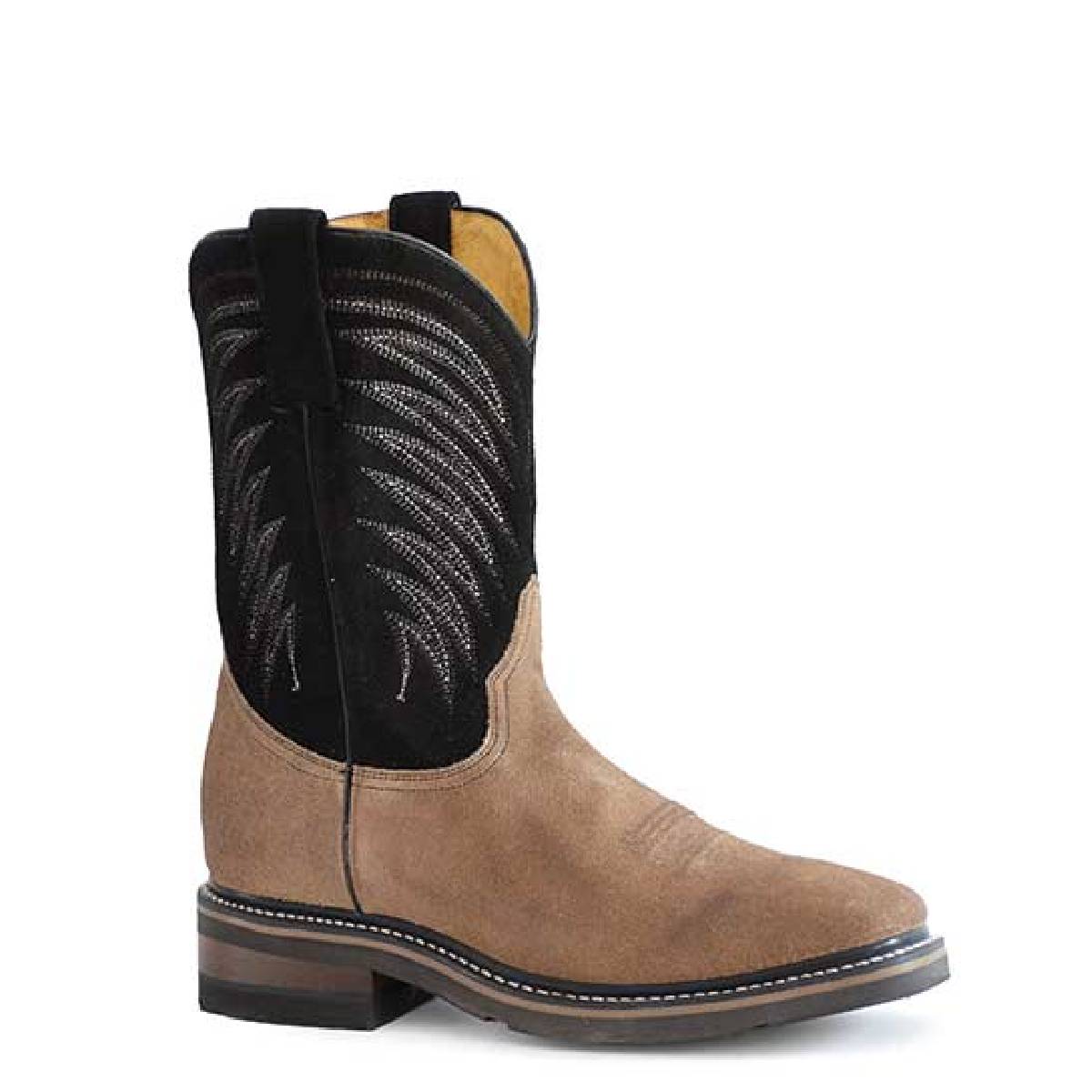 Men's Roper Roughout Leather Geo Sole Boots Handcrafted Brown