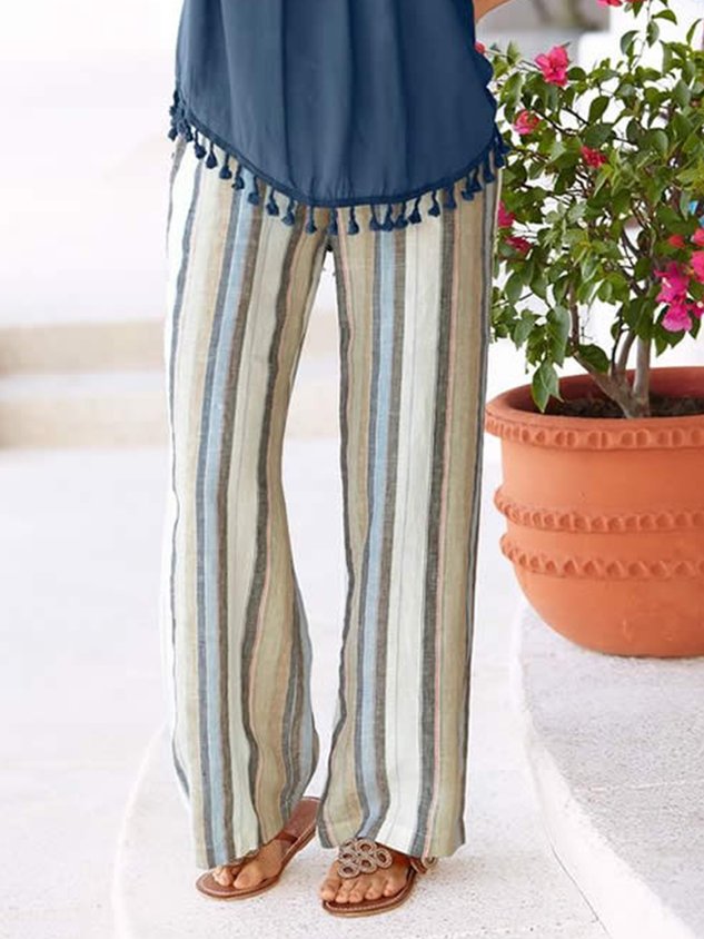 Casual Striped Loose Pants