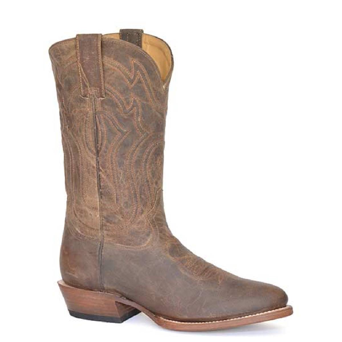 Men's Stetson Roughstock Leather Boots Handcrafted Oiled Tan