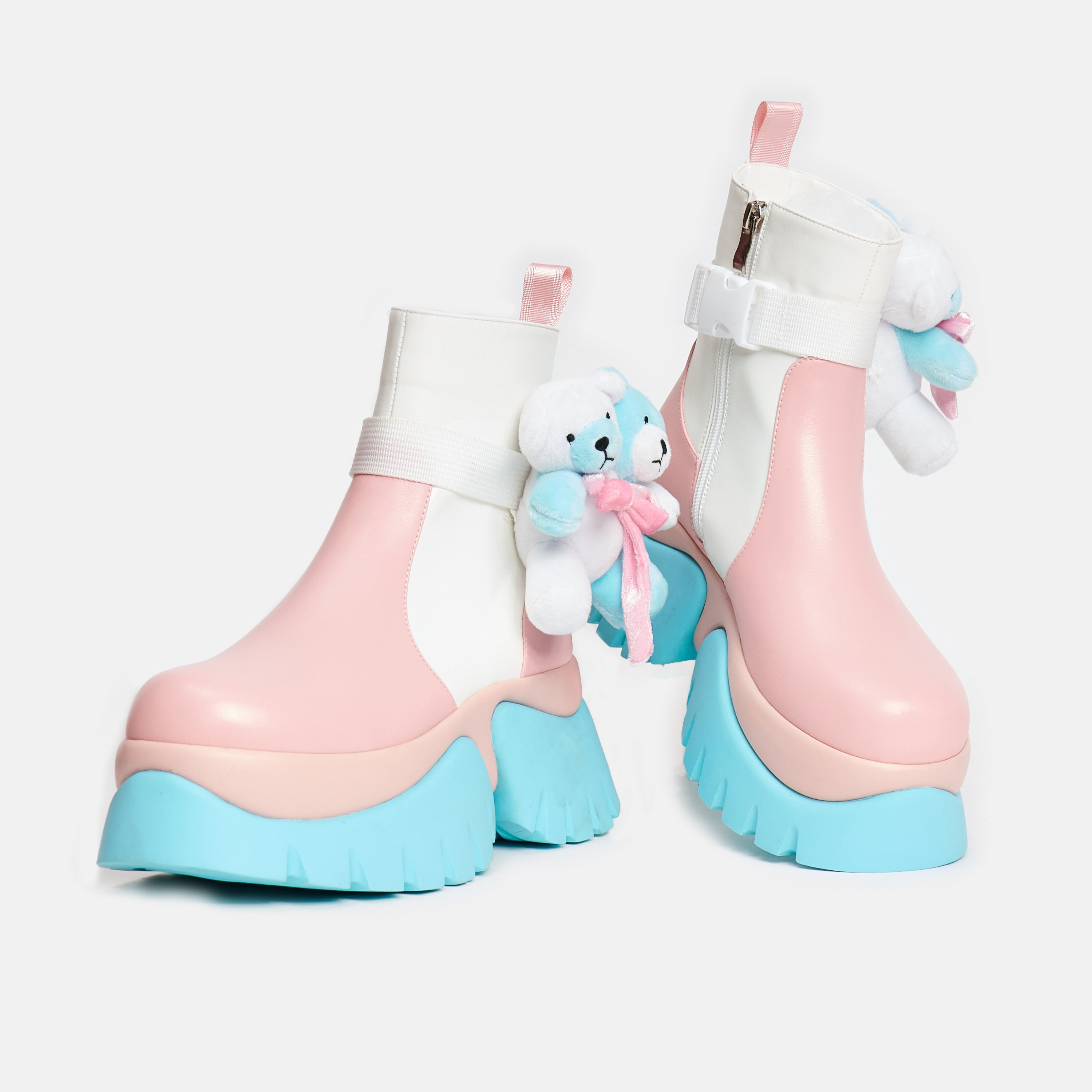 Teddy Bear Pastel Platform Boots