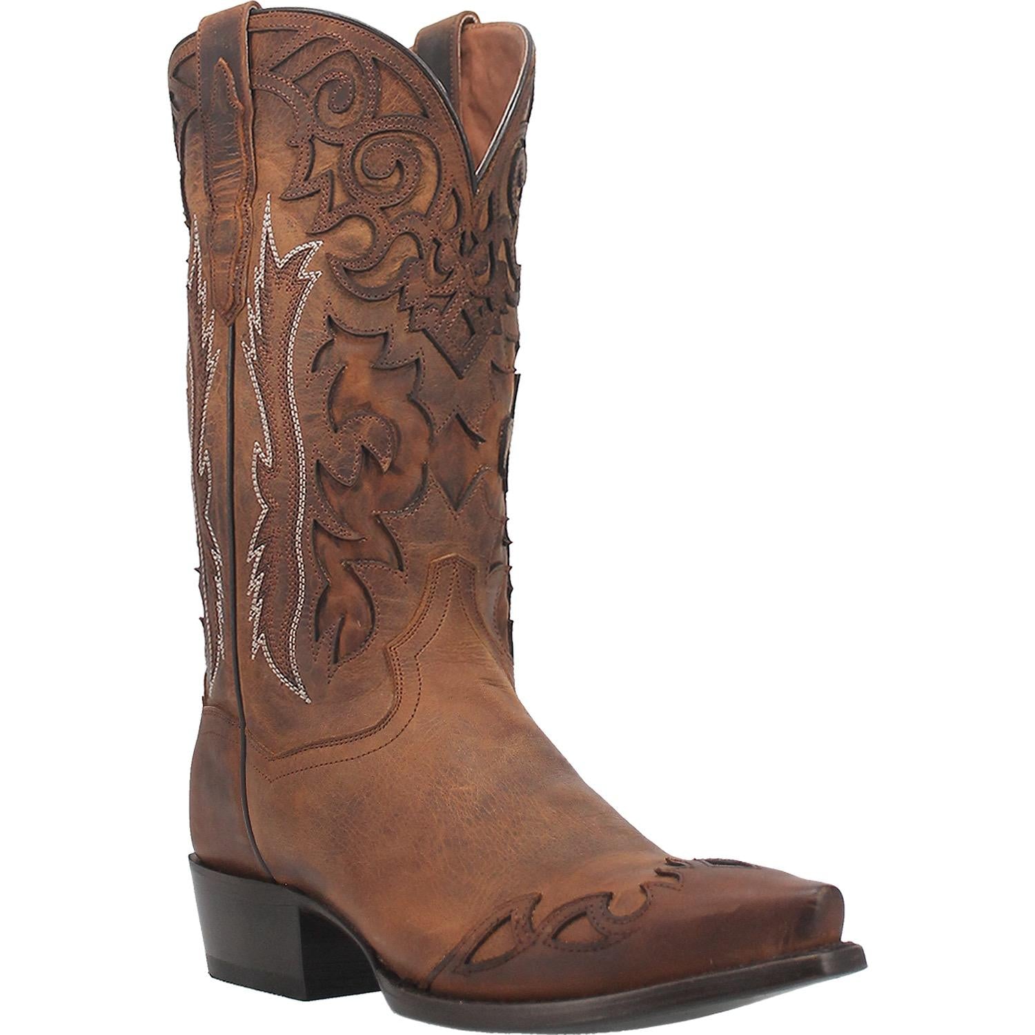 Men's Dan Post Denton Leather Handmade Cowboy Boots Tan
