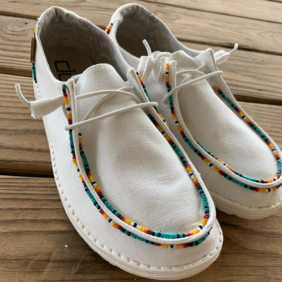 Women's Shoes White Beaded