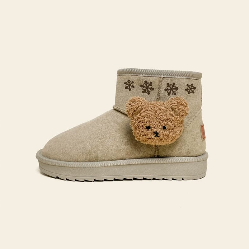 Ultra Warm 3D Plush Bear Booties - Women's