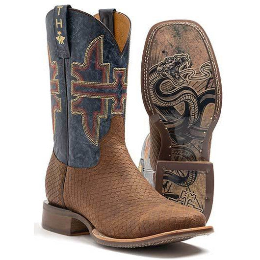 Men's Tin Haul Cut Up Boots with Viper Sole Handcrafted Brown