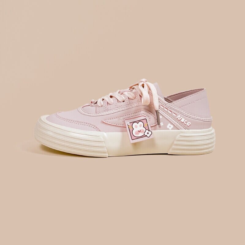 Sakura Pink Bunny Canvas Shoes - Women's
