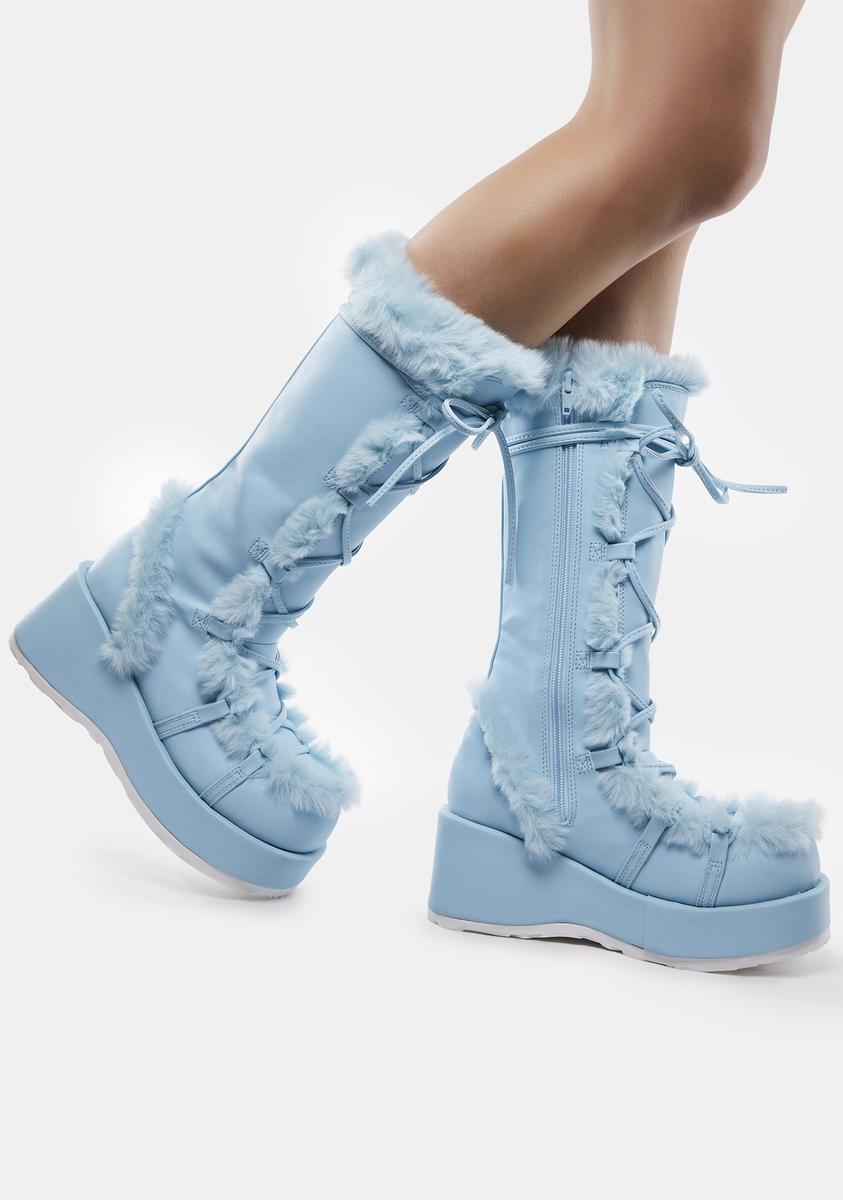 Baby Blue Low Pure Vigilance Platform Boots