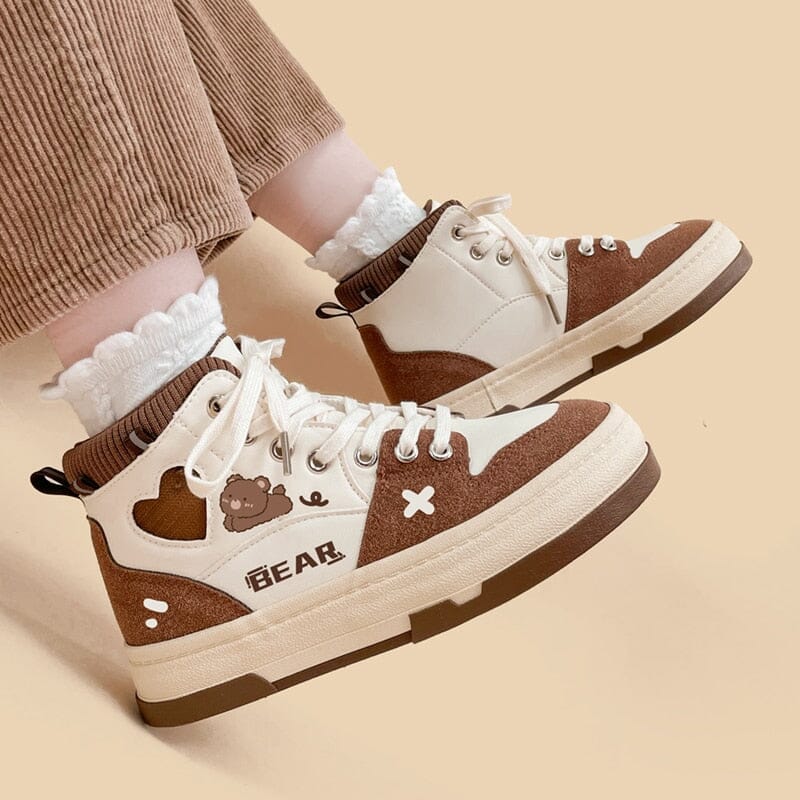 Valentines Love High Top Knitted Canvas Shoes - Women's