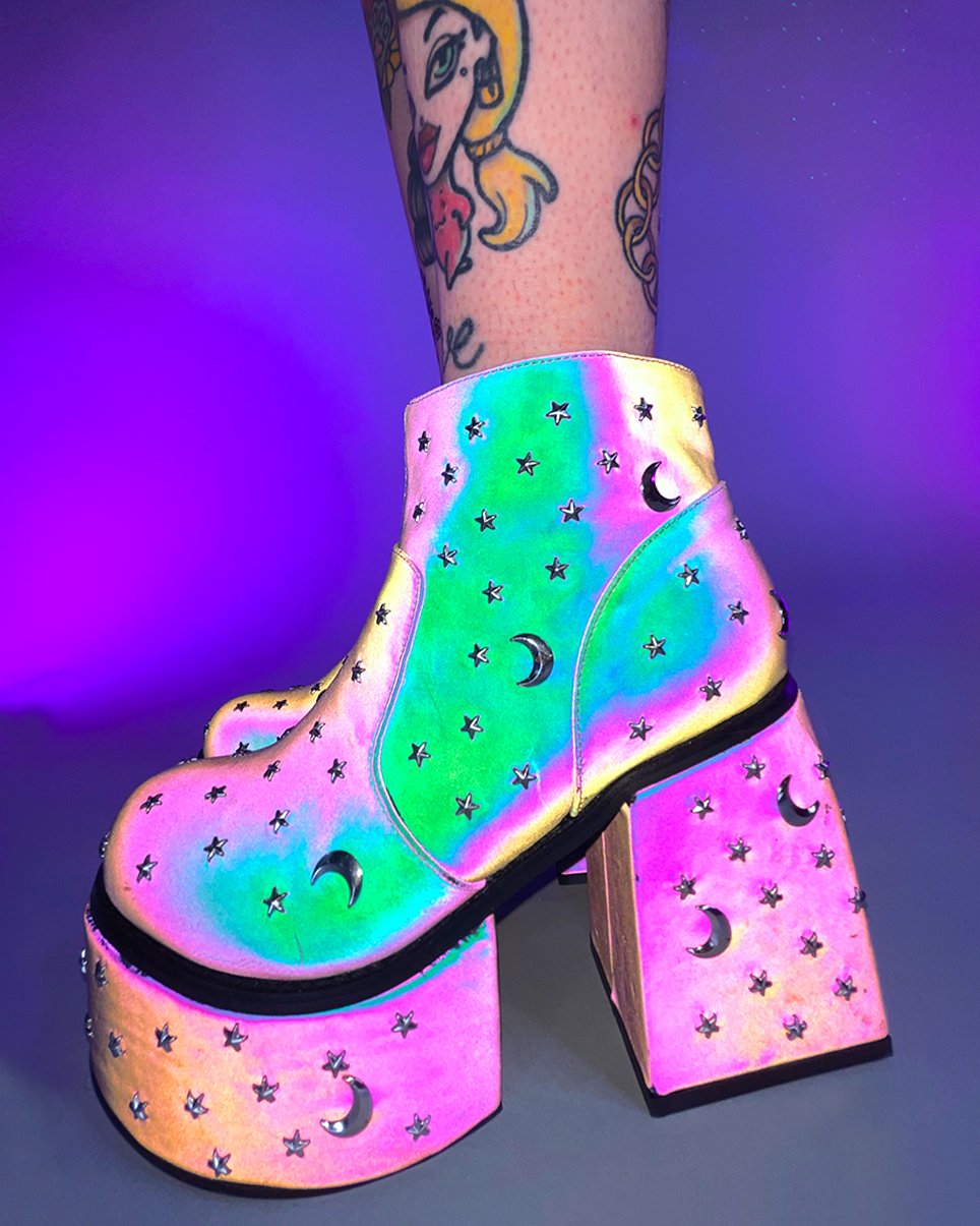 Reflective Constellation Chunky Booties