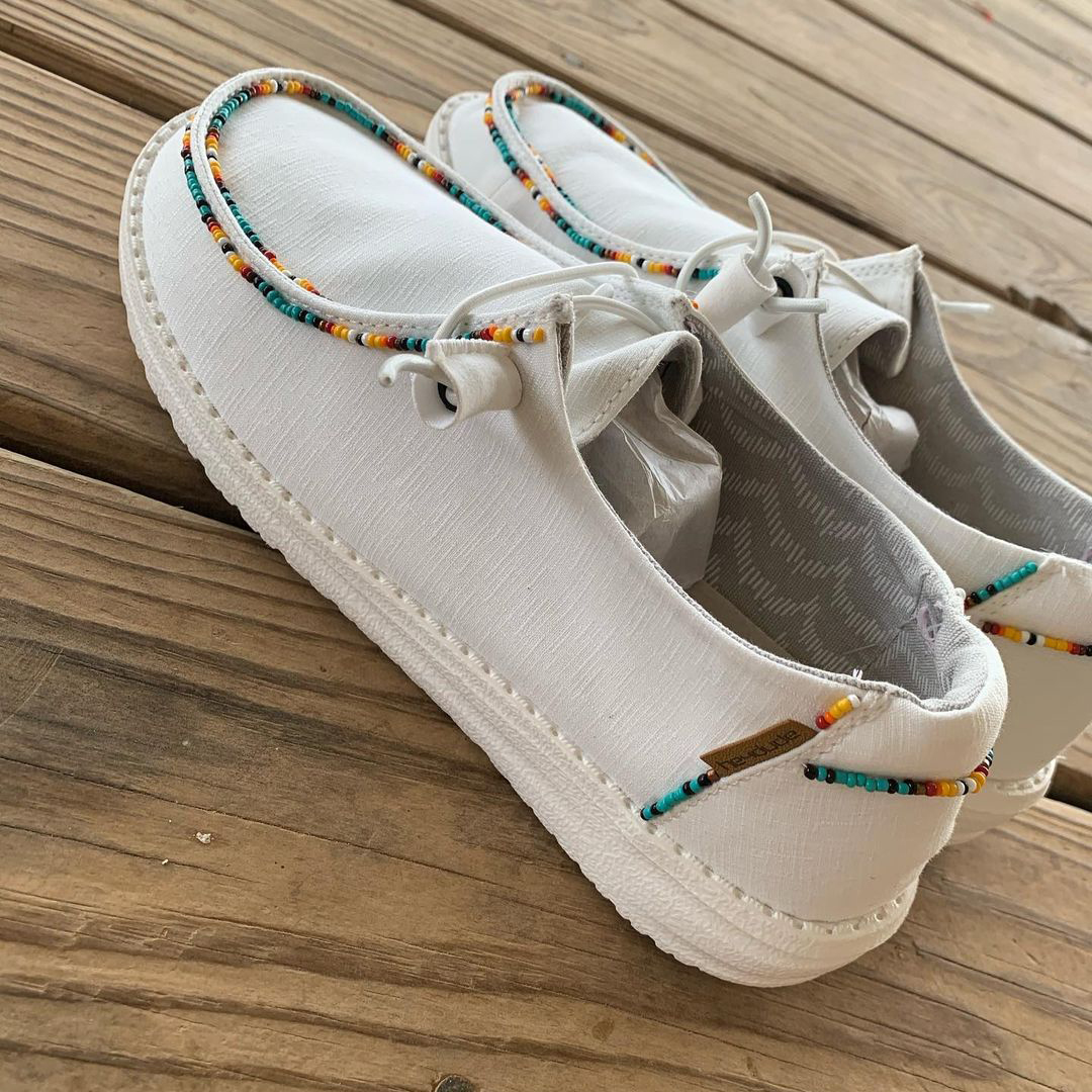 Women's Shoes White Beaded