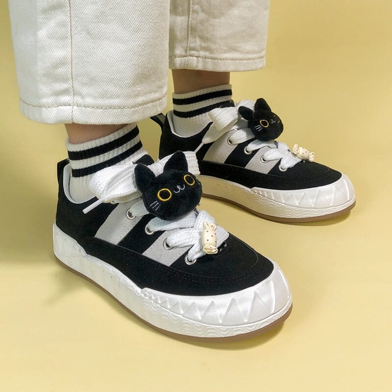 Ultra Fluffy Kitty Plushie Canvas Shoes - Women's