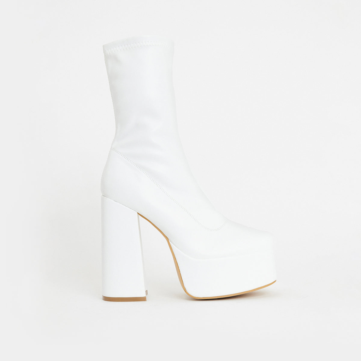 Atlis Heeled White Sock Boots