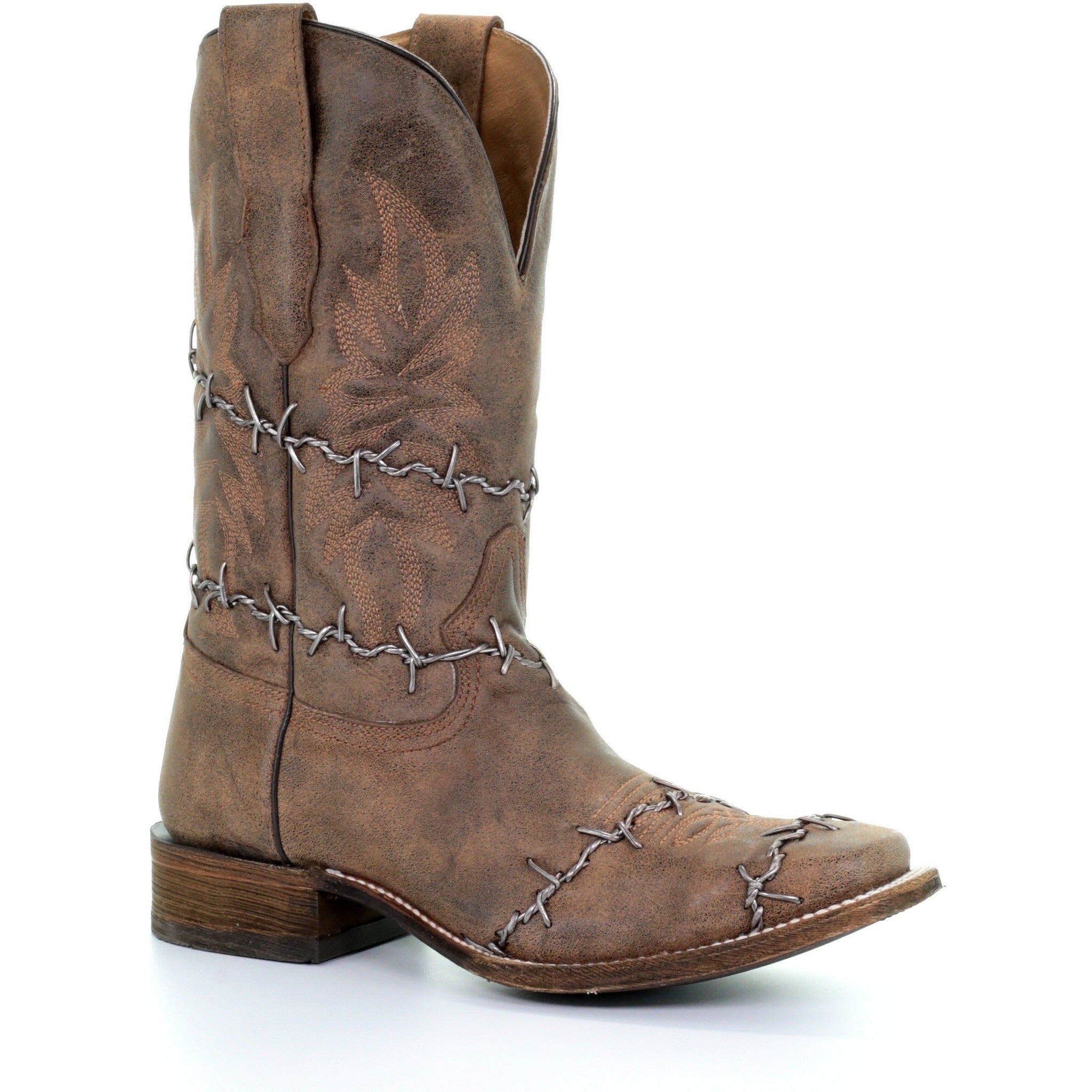Men's Corral Vicente Barb Wire Western Boots Handcrafted Brown