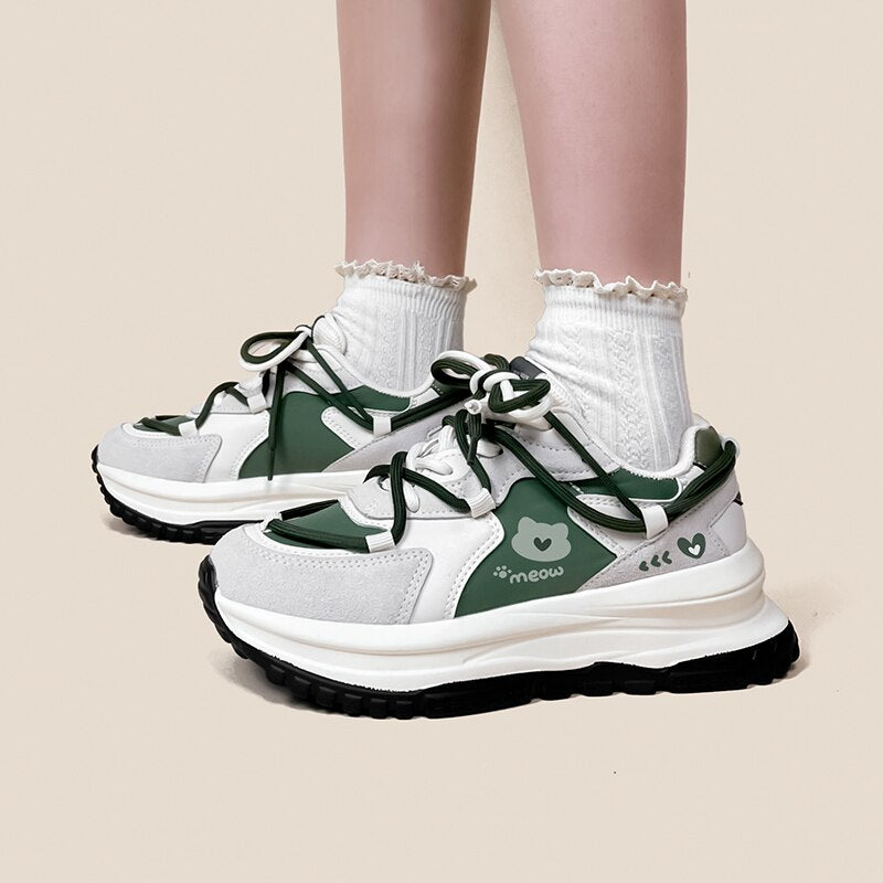Green Miao Kitty Cat Platform Shoes - Women's