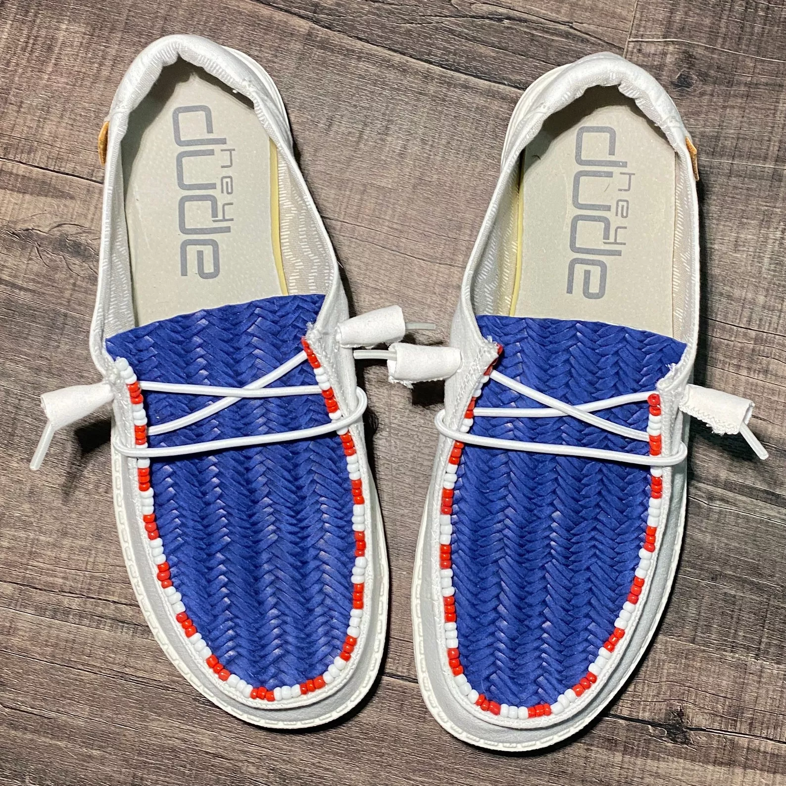 Women's Shoes Patriotic Beaded Tooled Leather