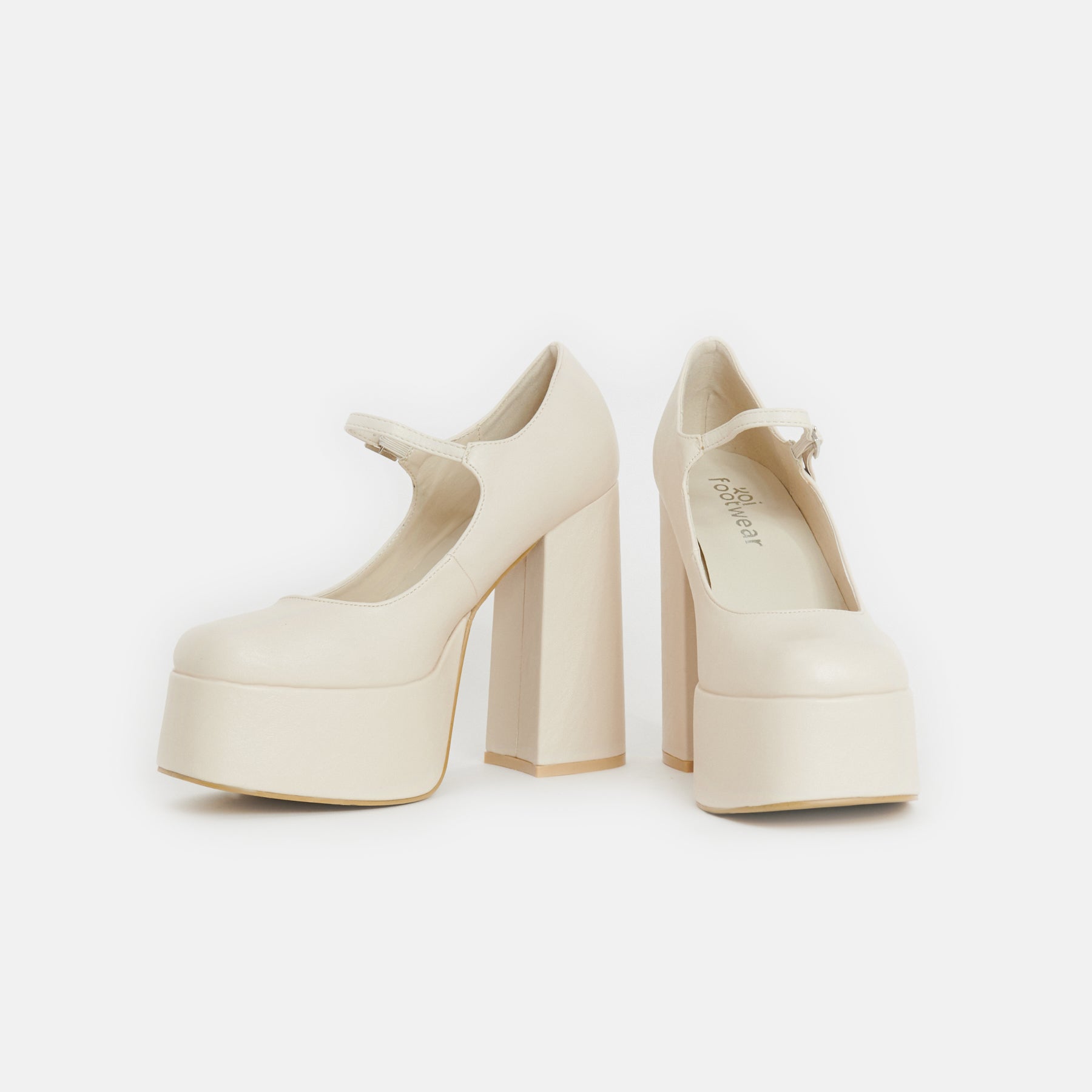 Darkbloom Cream Platform Heels
