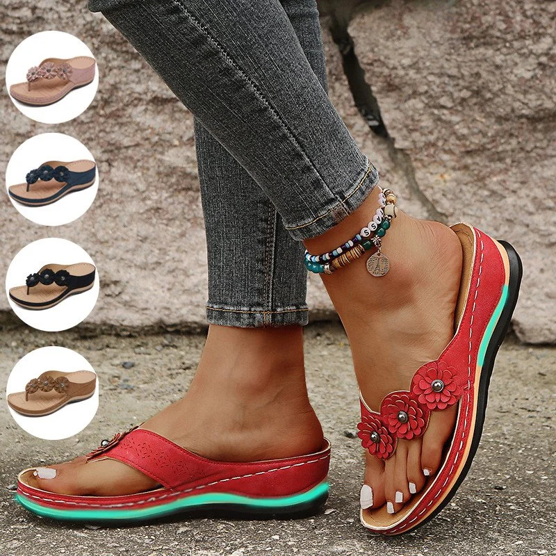 Women's Lightweight Flowers Clip Toe Sandals