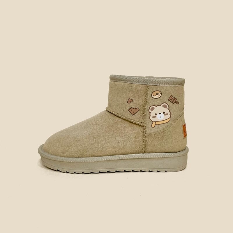 Ultra Warm Winter Winking Bear Booties - Women's
