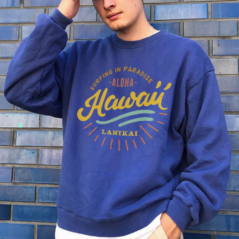 Aloha Hawaii Lanikai Print Casual Men's Sweatshirt